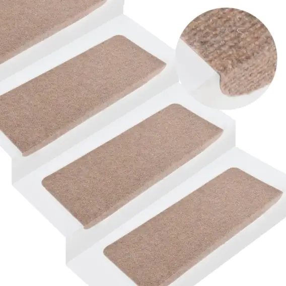 VidaXL Samoprzylepne nakładki na schody, 15szt., 65x24,5x3,5cm, beżowe - Hurtownia wielobranżowa Lumarko Oferta limitowana
